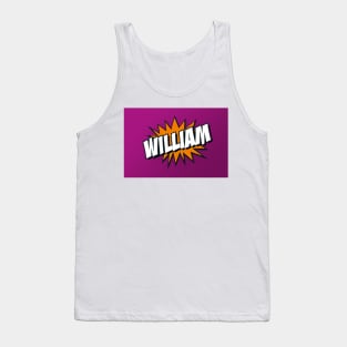 Personalised 'William' Kapow Wow Cartoon Comic Design Tank Top